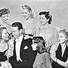Lew Ayres, Lana Turner, Jane Bryan, Mary Beth Hughes, Marsha Hunt, Anita Louise, and Ann Rutherford in These Glamour Girls (1939)