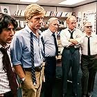 Dustin Hoffman, Robert Redford, Martin Balsam, Jason Robards, and Jack Warden in All the President's Men (1976)