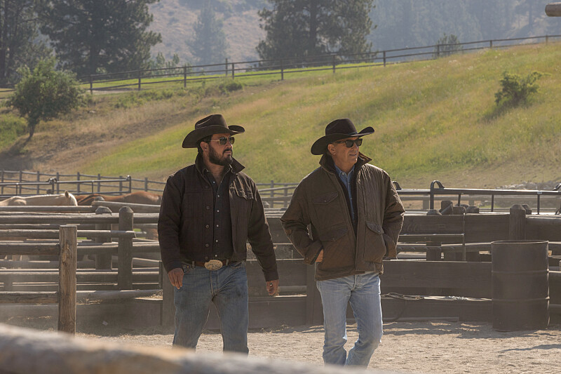 Kevin Costner and Cole Hauser in Watch 'Em Ride Away (2022)