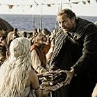 Roger Allam, Iain Glen, and Emilia Clarke in Game of Thrones (2011)