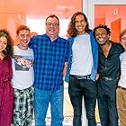 Russell T. Davies, Shaun Dooley, Nathaniel Curtis, Olly Alexander, Omari Douglas, and Lydia West in It's a Sin (2021)