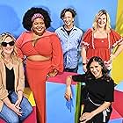 Lizzie Molyneux-Logelin, Paul Rust, Wendy Molyneux, Dulcé Sloan, and Aparna Nancherla at an event for The Great North (2021)