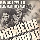 Rita Hayworth, Bruce Cabot, Richard Fiske, Marc Lawrence, and Robert Paige in Homicide Bureau (1939)