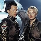 Jamie Bamber and Katee Sackhoff in Battlestar Galactica (2004)
