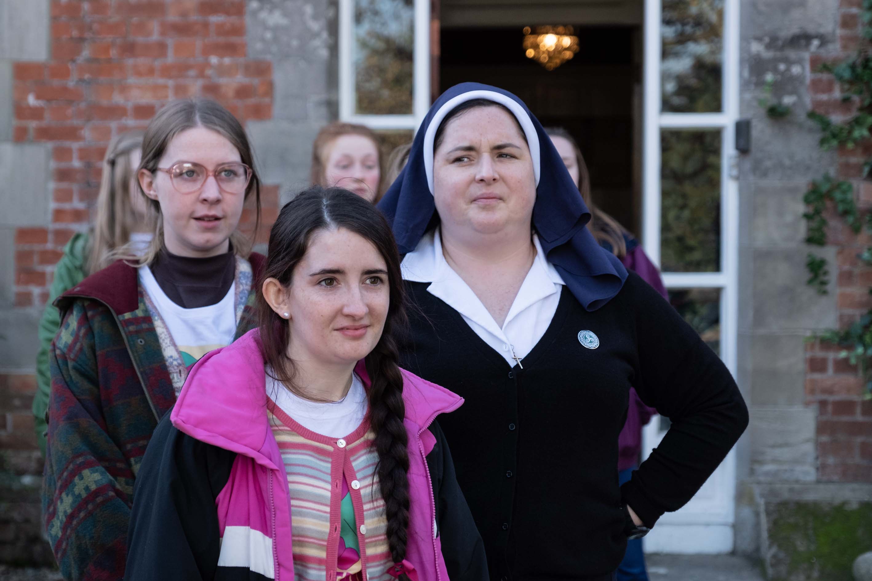 Leah O'Rourke, Siobhán McSweeney, and Beccy Henderson in Derry Girls (2018)