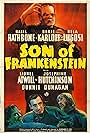 Boris Karloff, Bela Lugosi, and Basil Rathbone in Son of Frankenstein (1939)