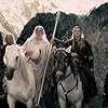 Viggo Mortensen, Ian McKellen, Orlando Bloom, and Bernard Hill in The Lord of the Rings: The Two Towers (2002)