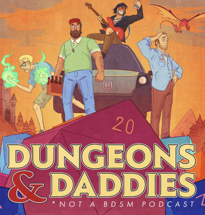 Will Campos, Freddie Wong, Matthew Arnold, Beth May, and Anthony Burch in Dungeons and Daddies (2019)