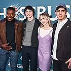 Ernie Hudson, Gil Kenan, Mckenna Grace, and Finn Wolfhard at an event for Ghostbusters: Frozen Empire (2024)
