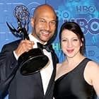 Keegan-Michael Key and Director Elisa Pugliese at the 2017 HBO Emmy party