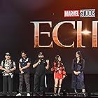 Vincent D'Onofrio, Graham Greene, Kevin Feige, Cody Lightning, Chaske Spencer, Alaqua Cox, and Devery Jacobs at an event for Echo (2023)