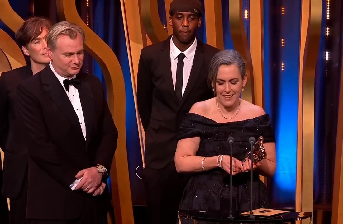 Cillian Murphy, Christopher Nolan, and Emma Thomas in 2024 EE BAFTA Film Awards (2024)