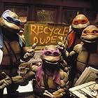 Kenn Scott, Adam Carl, Mark Caso, Laurie Faso, Robbie Rist, Michelan Sisti, Leif Tilden, and Brian Tochi in Teenage Mutant Ninja Turtles II: The Secret of the Ooze (1991)