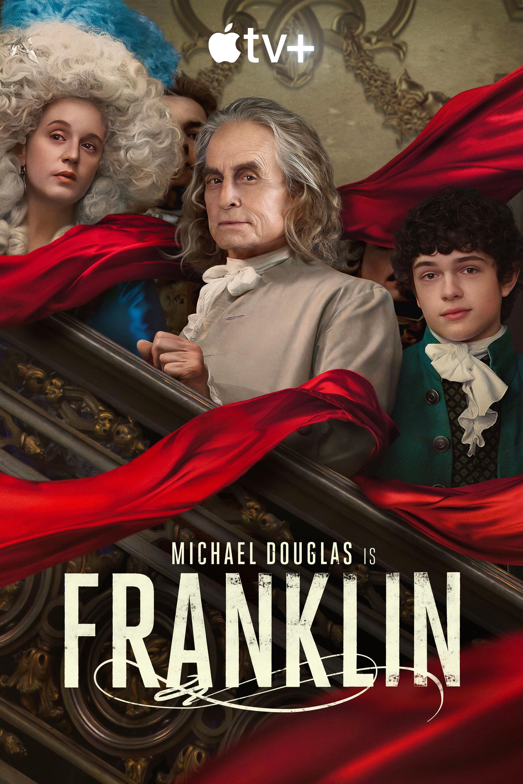 Michael Douglas, Ludivine Sagnier, and Noah Jupe in Franklin (2024)