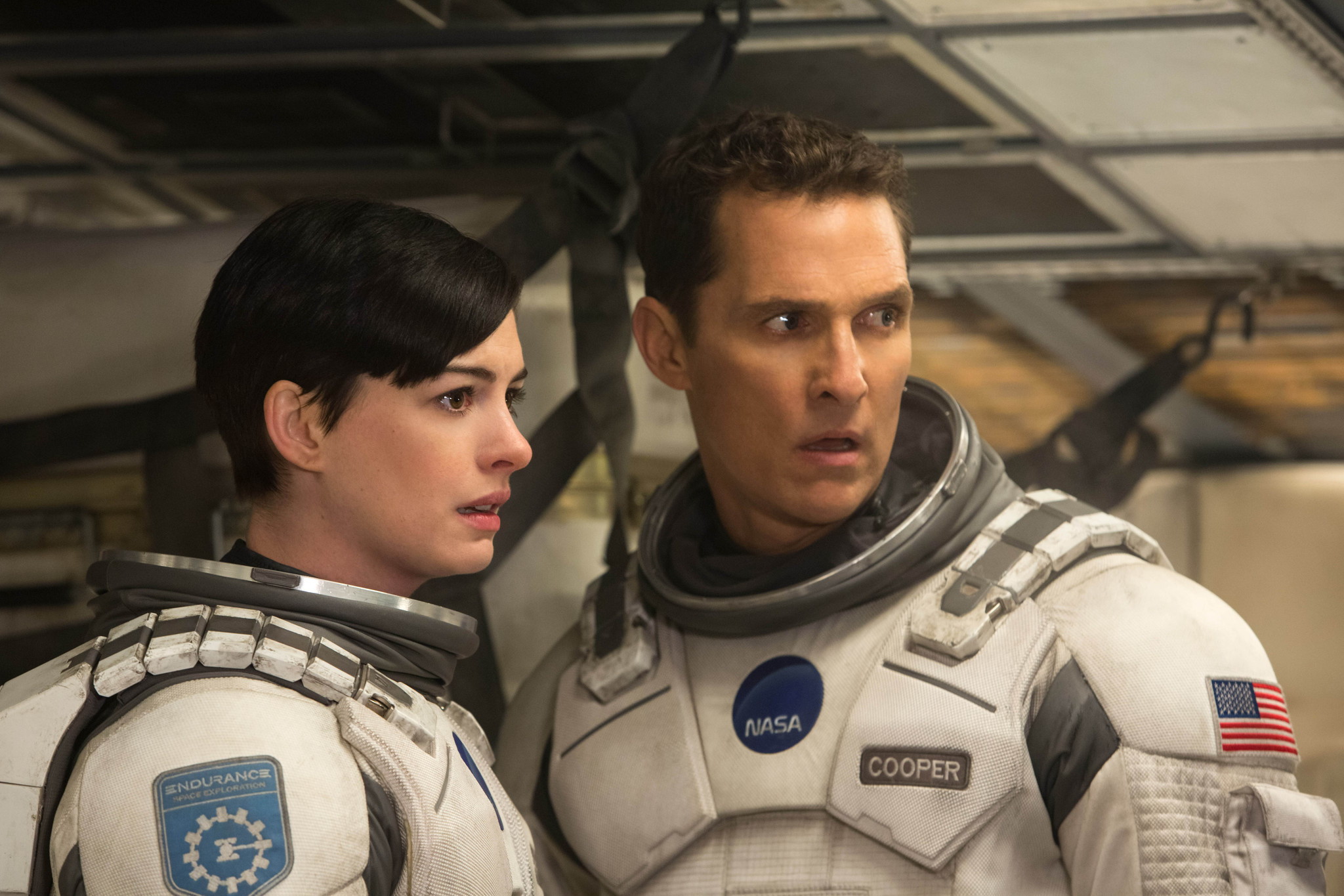 Matthew McConaughey and Anne Hathaway in Interstellar (2014)