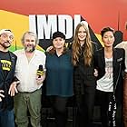 Peter Jackson, Kevin Smith, Philippa Boyens, Robert Sheehan, Hera Hilmar, and Jihae at an event for Mortal Engines (2018)