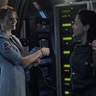 Tricia Helfer and Stephany Jacobsen in Battlestar Galactica: Razor (2007)