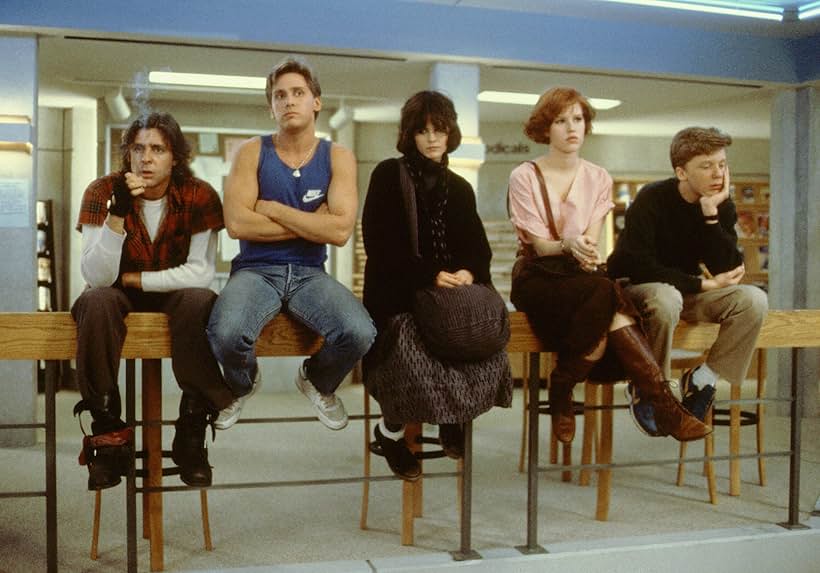 Molly Ringwald, Emilio Estevez, Judd Nelson, Ally Sheedy, and Anthony Michael Hall in The Breakfast Club (1985)