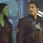 Chris Pratt and Zoe Saldana in Guardians of the Galaxy (2014)
