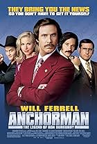 Christina Applegate, Will Ferrell, Steve Carell, David Koechner, and Paul Rudd in Anchorman: The Legend of Ron Burgundy (2004)