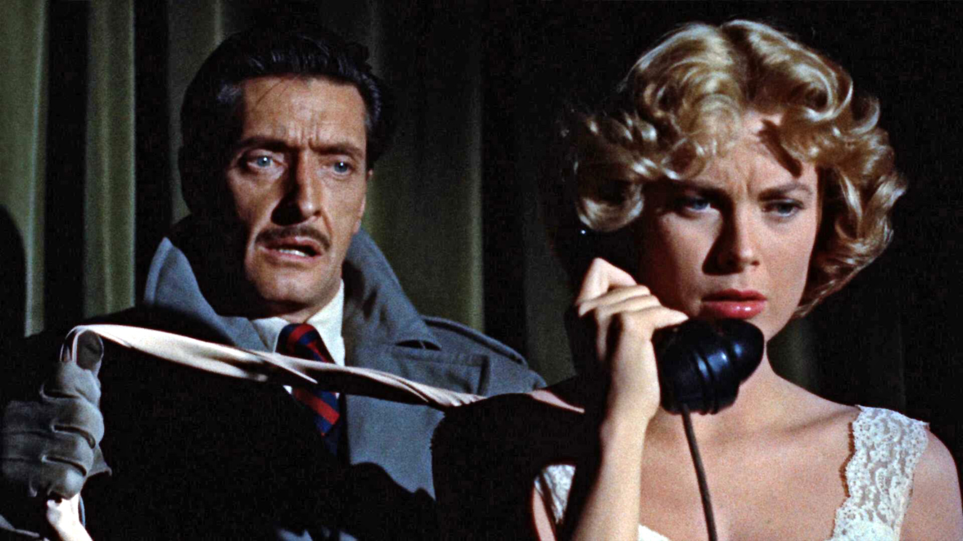 Grace Kelly and Anthony Dawson in Dial M for Murder (1954)