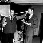 James Stewart on the set of "Rope." 1948 Warner