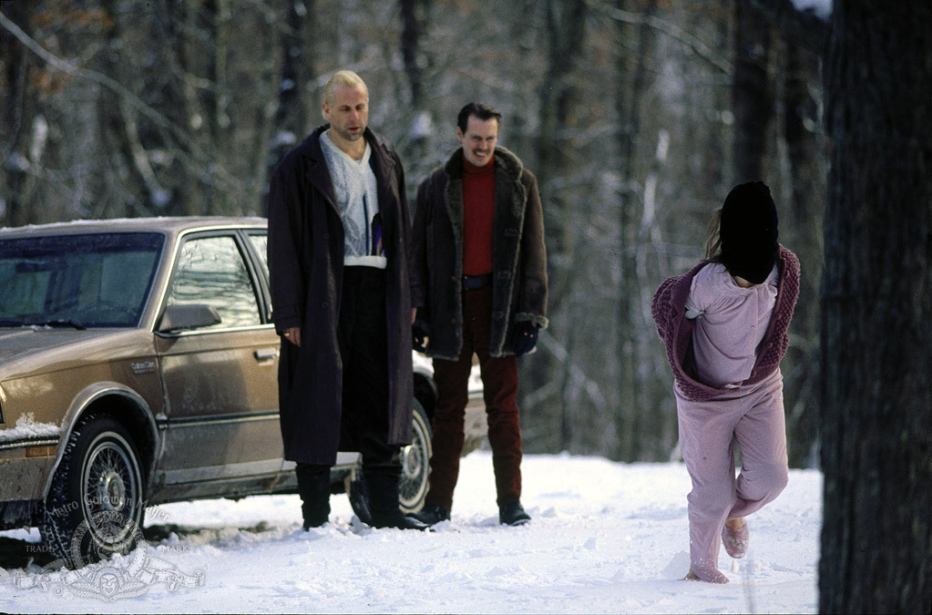 Steve Buscemi, Peter Stormare, and Kristin Rudrüd in Fargo (1996)