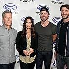 Andrew Form, Brad Fuller, Megan Fox, and Stephen Amell at an event for Teenage Mutant Ninja Turtles: Out of the Shadows (2016)