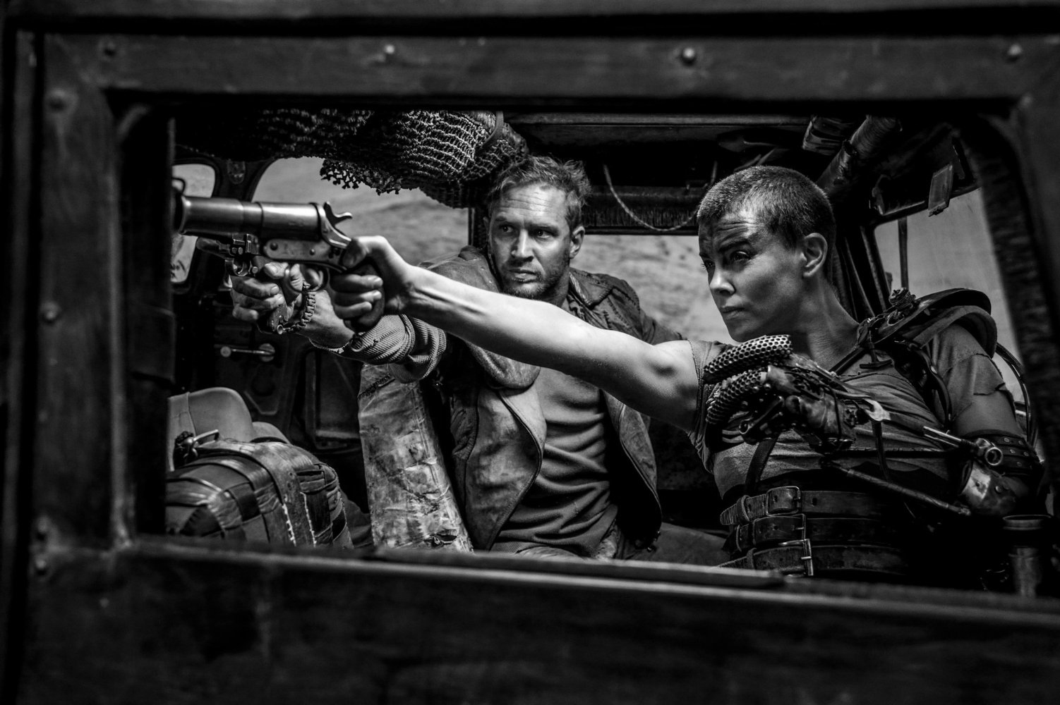 Charlize Theron and Tom Hardy in Mad Max: Fury Road (2015)