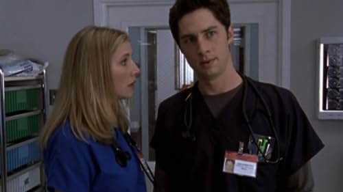 Zach Braff and Sarah Chalke in Scrubs (2001)