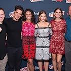 (L-R) Jeff Davis, Tyler Posey, Melissa Ponzio, Holland Roden, Shelley Hennig and Linden Ashby attend the MTV Teen Wolf Final Farewell press room during 2016 New York Comic Con at the Jacob Javitz Center on October 8, 2016 in New York City.
