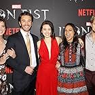 Rosario Dawson, Tom Pelphrey, Jessica Stroup, Finn Jones, and Jessica Henwick at an event for Iron Fist (2017)