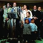 Denzel Washington, Angela Bassett, James McDaniel, Eric Payne, and Keith Randolph Smith in Malcolm X (1992)