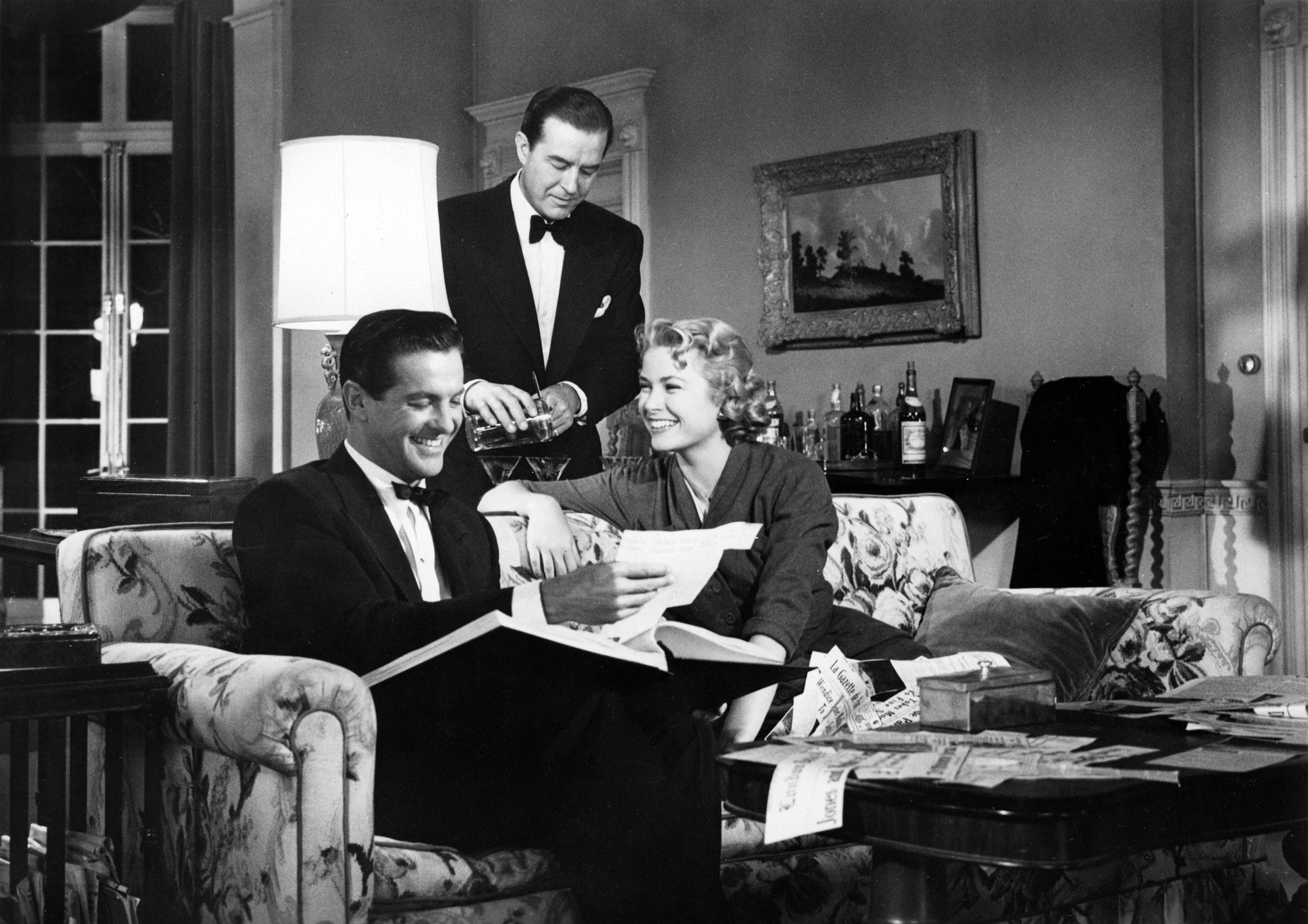 Grace Kelly, Ray Milland, and Robert Cummings in Dial M for Murder (1954)