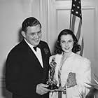 Best Actress Vivien Leigh appears with Gone with the Wind producer David O. Selznick at the 12th Academy Awards.
