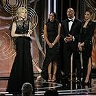 Nicole Kidman, Dwayne Johnson, Gal Gadot, and Simone Alexandra Johnson at an event for 75th Golden Globe Awards (2018)