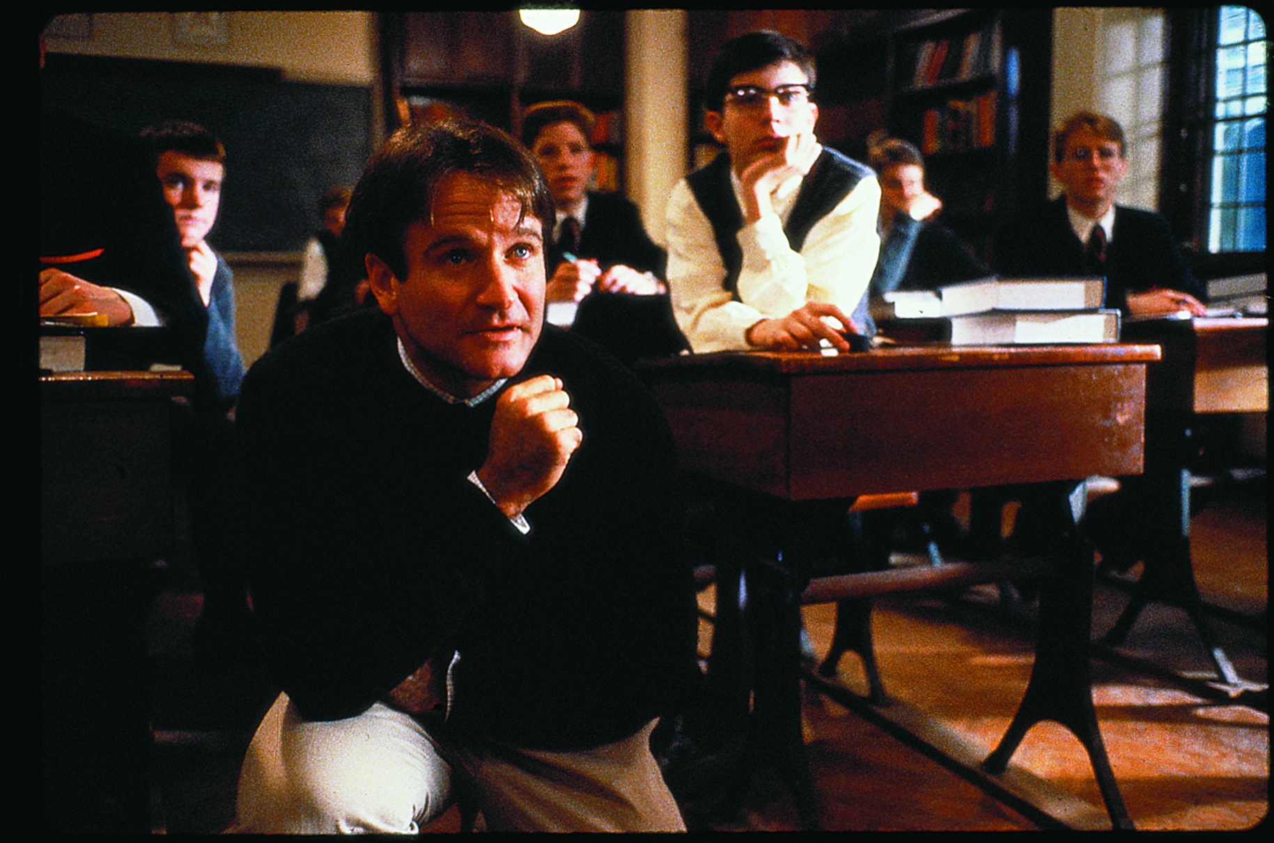 Robin Williams and Dylan Kussman in Dead Poets Society (1989)