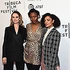 Tessa Thompson, Lily James, and Nia DaCosta at an event for Little Woods (2018)