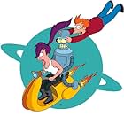 L-R: Leela, Bender and Fry on FUTURAMA