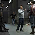 Chris Evans, Joe Russo, and Anthony Mackie in Captain America: The Winter Soldier (2014)