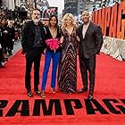 Malin Akerman, Naomie Harris, Dwayne Johnson, and Jeffrey Dean Morgan at an event for Rampage (2018)