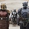 Pedro Pascal, Tait Fletcher, Emily Swallow, and Rory Ross in The Mandalorian (2019)