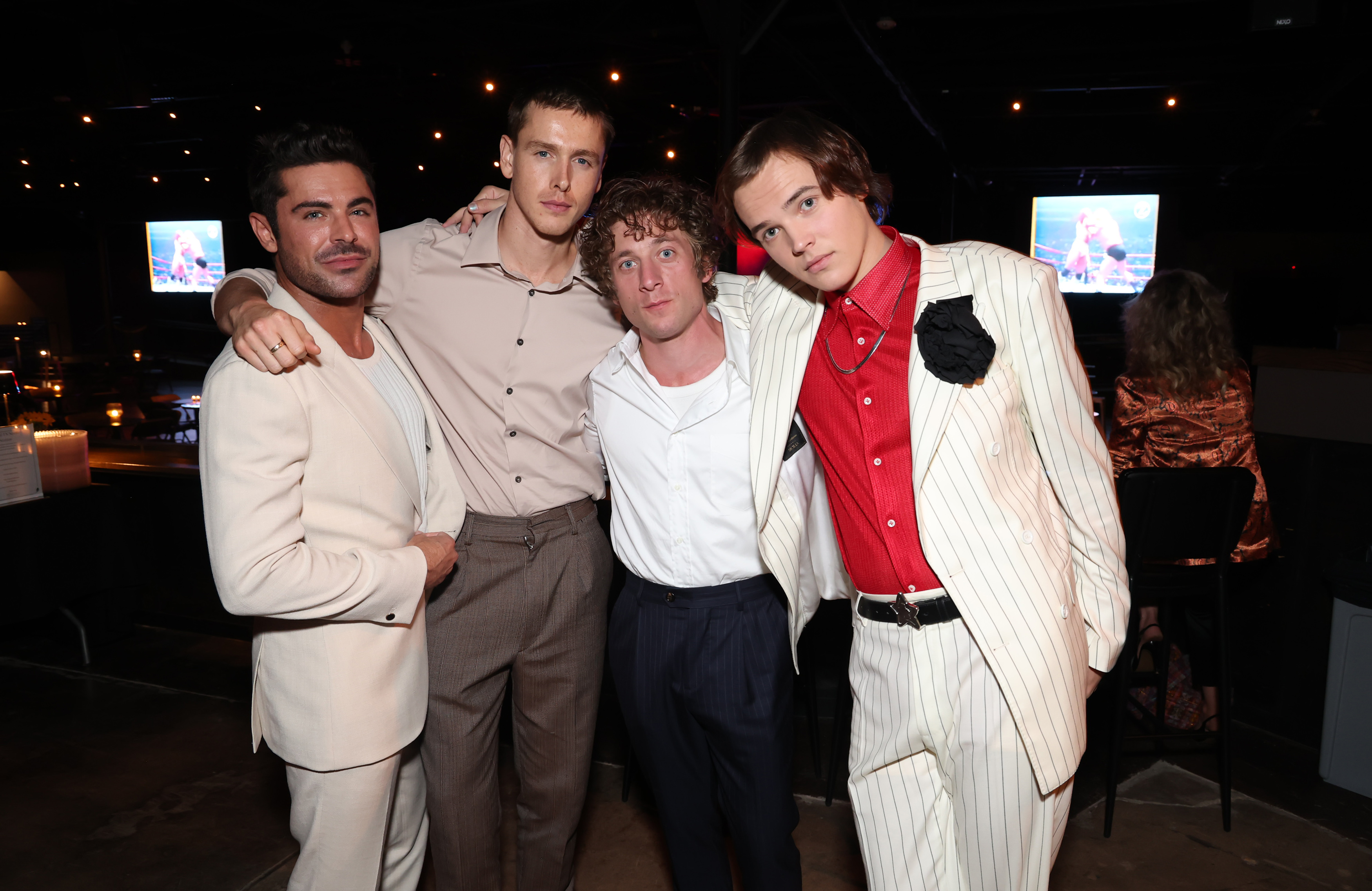 Zac Efron, Jeremy Allen White, Stanley Simons, and Harris Dickinson at an event for The Iron Claw (2023)