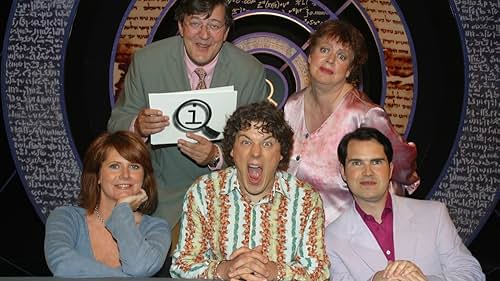 Stephen Fry, Jo Brand, Jimmy Carr, Jackie Clune, and Alan Davies in QI (2003)