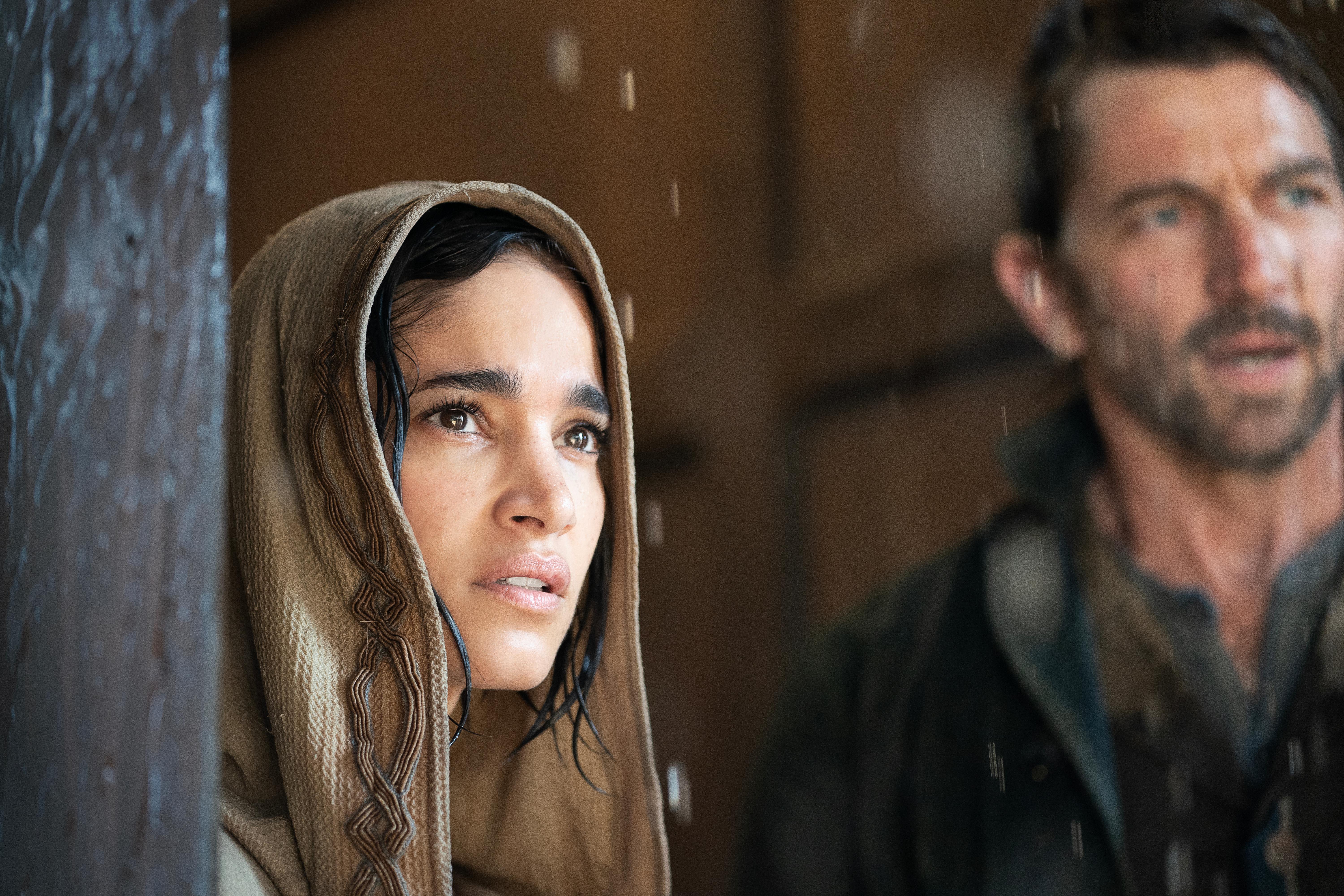 Michiel Huisman and Sofia Boutella in Rebel Moon - Part One: A Child of Fire (2023)