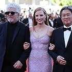 Pedro Almodóvar, Park Chan-wook, and Jessica Chastain