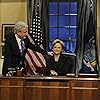 Darrell Hammond as Bill Clinton, Amy Poehler as Hillary Clinton during the 'A Message from the Secretary of State Designate' skit on December 06, 2008 