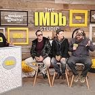 Nicolas Cage, Kevin Smith, Panos Cosmatos, and Linus Roache at an event for Mandy (2018)