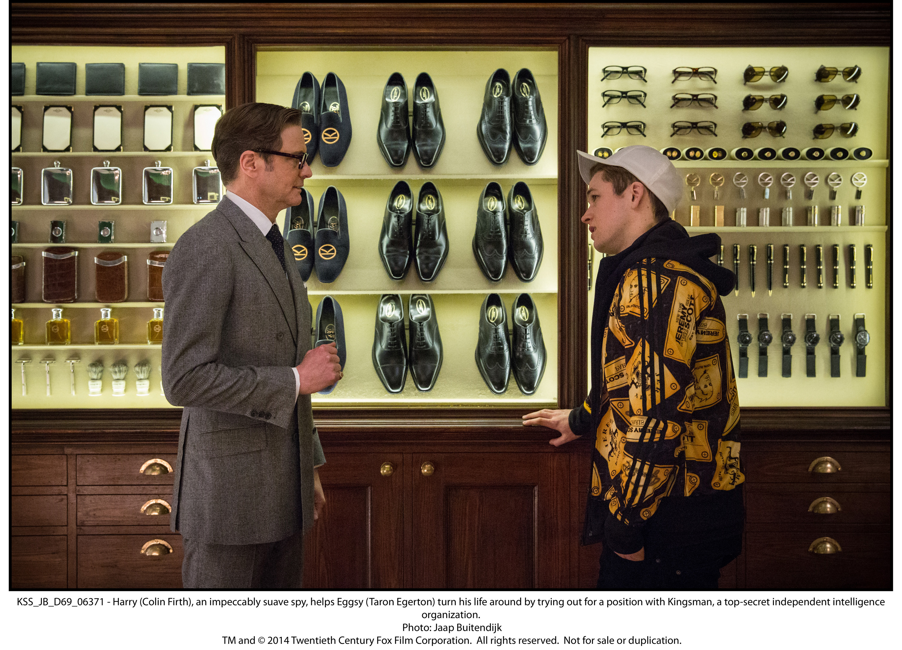 Colin Firth and Taron Egerton in Kingsman: The Secret Service (2014)