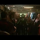 Sean Gunn, Chris Pratt, Michael Rooker, and Zoe Saldana in Guardians of the Galaxy (2014)